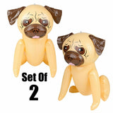 (Set Of 2) 24" Tan Pug Puppy Dog Inflatable - Blow Up Toy Party Decoration