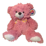 22'' Adorable Pink Furry Ribbon Teddy Bear Super Cute Soft Plush Toy