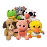 (Set of 6 ) 7'' Sitting Pet Animals Soft Cuddly Stuffed Animal Plush Toy