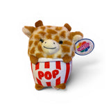 8'' Cute Foodie Spotted Giraffe Pop Corn Print Plush Pet Stuff Animal Toy
