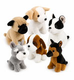 (Set Of 6) 7" Adorable Sitting Dog Assortment soft plush Toy