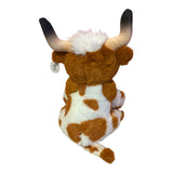 (Set Of 2) 12" Sitting Texas Longhorn Cow / Bull Stuff Animal Soft Plushy Toy
