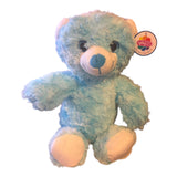 (Set Of 3) 9" Blue, Pink, Purple Curly Cotton Candy Cuddly Bear Soft Plush