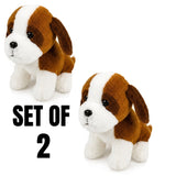 (Set Of 2) 7" Adorable Sitting Hound Dog Puppy Soft plush Toy
