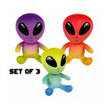 (SET OF 3) SUPER CUTE TYE DYE ALIEN PLUSH'S