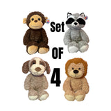 (Set Of 4) 15'' Adorable Cross Cut Pet Animals Plush Soft stuffed Toys