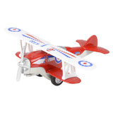 (Set of 12) 5.25'' Die Cast Biplanes Pull Back Propeller Classic Planes Toys