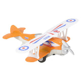 (Set of 12) 5.25'' Die Cast Biplanes Pull Back Propeller Classic Planes Toys