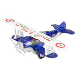 (Set of 12) 5.25'' Die Cast Biplanes Pull Back Propeller Classic Planes Toys