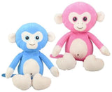 (Set Of 2) 10'' inch Pink & Blue Cute Monkeys Plush Soft Cuddly Toy