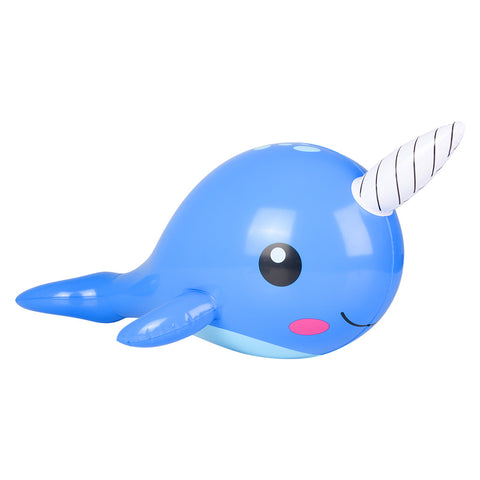 24" Blue Smiling Narwhal Inflatable - Baby Inflate Blow Up Toy Party Decoration