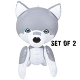(Set of 2) Husky Puppy Dog Inflatables - Baby Wolf Inflate Blow Up Toy Party